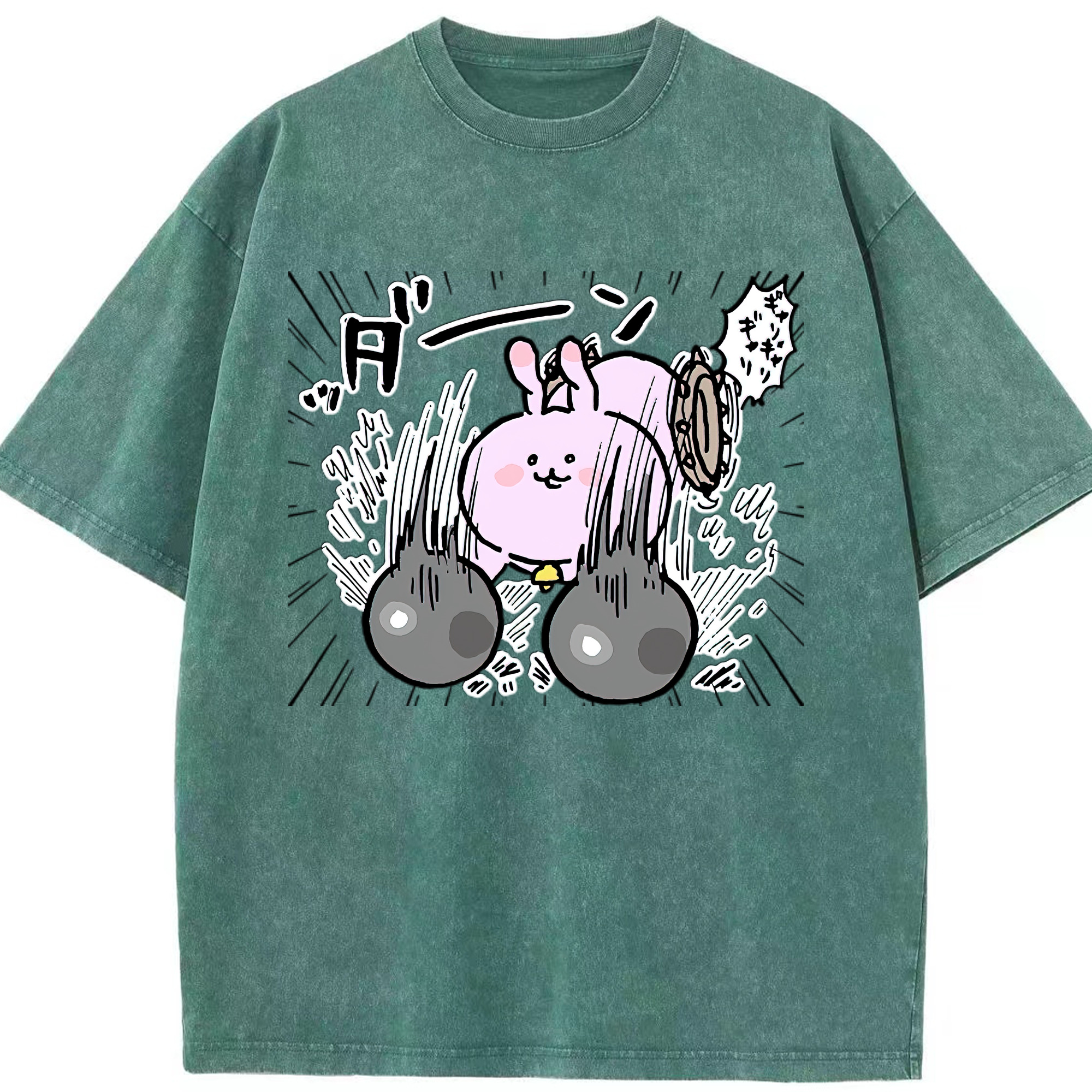（画像用） ちいかわ うさぎ Chii-kawa usagi 綿100% ヴィンテージ風 半袖Tシャツ（フロントプリント）